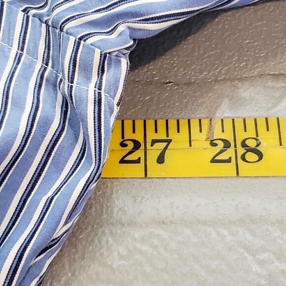 Polo Ralph Lauren Oxford Shirt Men's XL 17.5 Blue Vertical Stripe LS Button Down - Picture 9 of 11